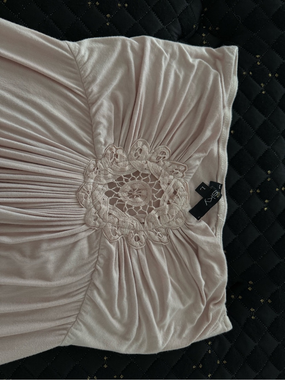 Sky Strapless Ombre Eyelet Maxi Dress - Blush Pink - Picture 4 of 5